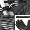 Winter Warm Gloves Men Women, Windproof Waterproof Thermal with Touchscreen Fingers & Anti-Slip Palm for Cool Weather Running Cycling Driving Hiking Biking Walking Sports Soccer, Freezer Work (Medium, Black)
