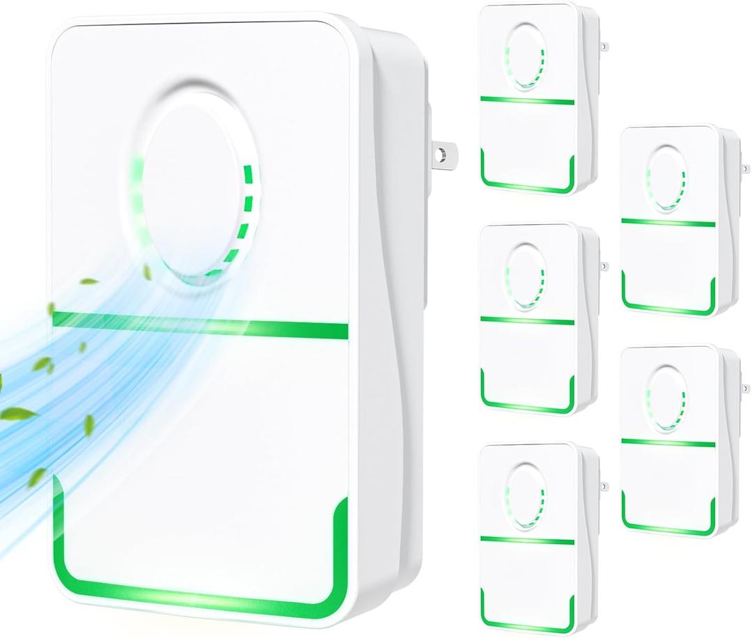 2025 6Pack Air Purifier Plug In,Negative Air Ionizer for Home Use,Mini Filterless Mobile Air Cleaner with Green Light for Odor,Smoke Dust,Pets,Quiet Operation Air Freshener for Home,Office,Kitchen