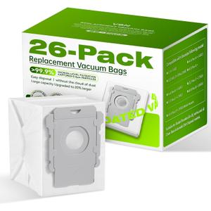 VBN 26 Pack Vacuum Bags for iRobot Roomba i s j 100 400 500 Series All Clean Base, Fit i3+ i4+ i5+ i6+ i7+ i8+ j7+ j8+ j9+ s9+ 104 105 405 504 505 507 Vac Combo, 705 Max Combo10, Dirt Disposal Bags