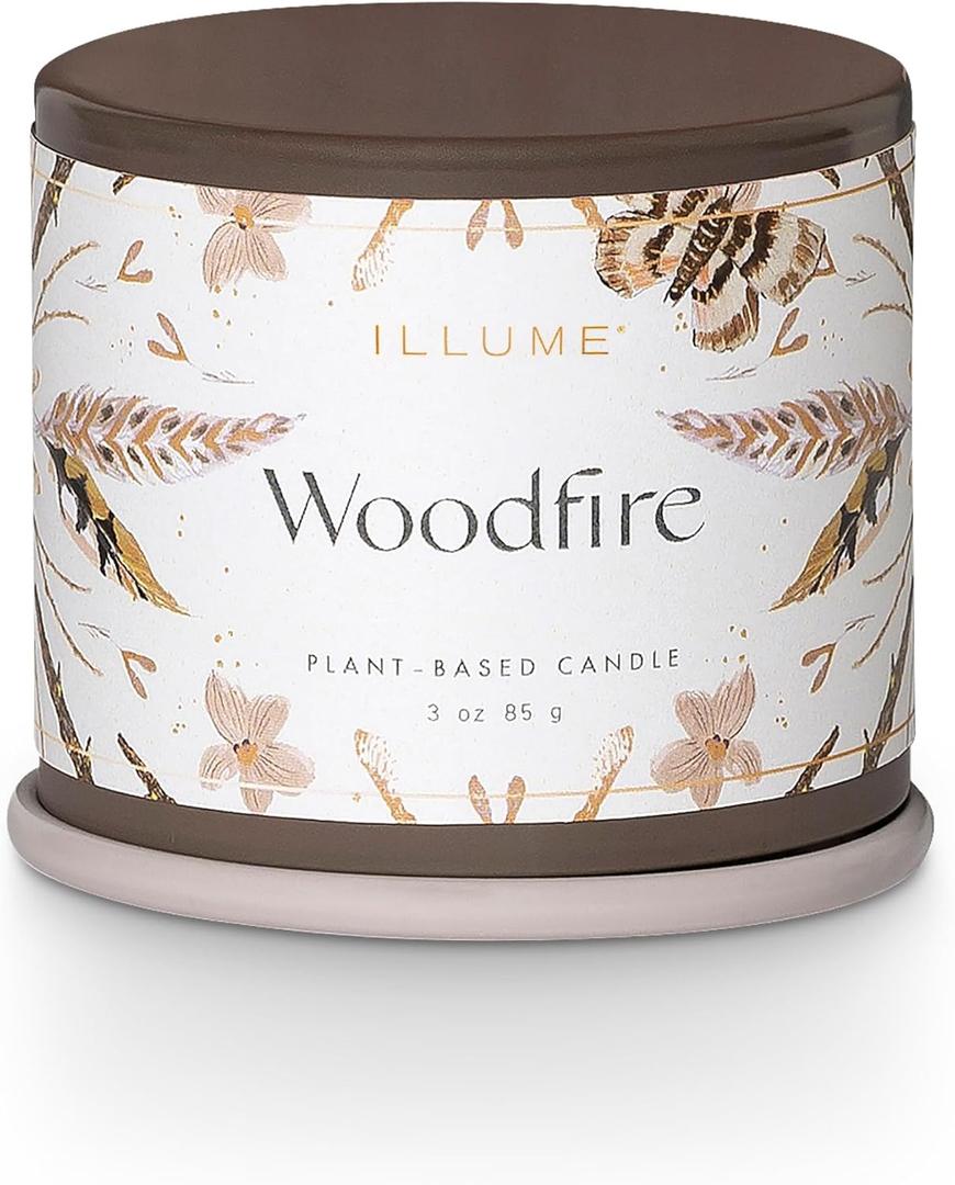 ILLUME Demi Vanity Tin Candle, Woodfire (3 oz.)