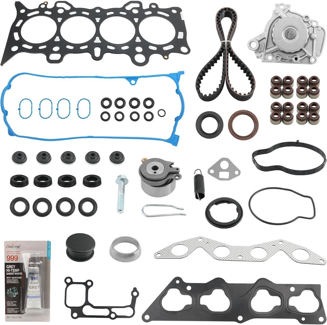 Full Head Gasket Kit With Timing Belt, Compatible with 2001-2005 Honda Civic 1.7L D17A1 Engine,Replace# HS26236PT 14400-PMM-A02 HS4034