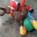 JOIEDOMI 7 FT Long Christmas Inflatables Outdoor Decorations, Inflatable Santa Riding Motorcycle with Reindeer, Blow Up Yard Decoration with Build-in LED for Xmas Party Outdoor Yard Garden Lawn Décor