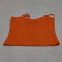 ForeFair Women Y2K Sweetheart Neck Sleeveless Crop Tank Tops Backless Spaghetti Strap Pleated Bustier Camis Going Out Top (Large, Orange)