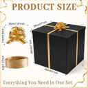 gisgfim 28 Inches Extra Large Gift Box Giant Gift Boxes with Lid Ribbon Pull Bow for Gender Reveal Pregnancy Announcement Birthday Surprise Anniversaries Wedding Party and Other Celebrations(Black), 1 Count