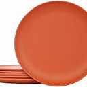 TP 10" Plate Set, 6-Piece Melamine Round Dinner Plates, Unbreakable Weighty Serving Dishes for Home, Outdoor Party, Restaurants, Orange