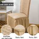 Qubjus Chair Covers for Dining Room Set of 2 Stretch Chair Slipcovers with Skirt Removable Washable Kitchen Chair Protector Cover Set for Home, Party, Wedding(Beige, 2Pcs)