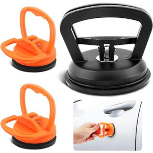 3 Pack Car Dent Puller Car Dent Removal Kit Handle Lifter Powerful Suction Cup Dent Puller and Paintless Dent Repair Kit for Car Body Dent,Glass,Tiles (Color Black,Orange)