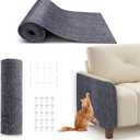 78.7"X15.8" Cat Scratching Mat, Self-Adhesive Cat Scratch Carpet, DIY Cats Scratch Furniture Protector for Couch, Sofa, Wall & Door, Durable Furniture Guards Couch Scratcher from Cats Claws, Dark Grey