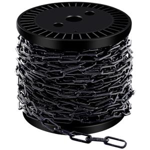 50 ft 1/12" Metal Hanging Chains Fixture Chain Decorative Black Chain Light Duty Chain Utility Chains for Hanging Plants, Basket, Light Fixture, Chandelier, Lamp (2mm 50ft)