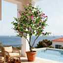 Artificial Bougainvillea Tree, 8FT UV Resistant Fake Bougainvillea Plant in Pot for Outdoor/Indoors, Realistic Faux Flowering Tree for Patio, Garden, Porch, Home Decor