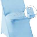 magalo 12 Pack Blue Mist Spandex Folding Waterproof Chair Cover, Stretch Chair Cover Protector for Wedding, Party, Dining Banquet and Other Special Events,  12PCS, Blue Mist