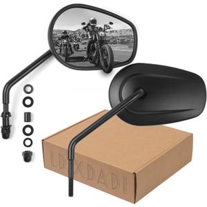 Black Sportster Mirrors for Road King Street Electra Glide Dyna Softail Road Glide Motorcycle Rearview 1982-2019 2020 2021 2022 2023, LD-023