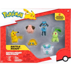 Pokmon Battle Figure 6 Pack - Features 2-Inch Pikachu, Joltik, Galarian Darumaka, Riolu, Chikorita and Cleffa Battle Figures