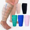Beltwell Lymphedema Compression Calf Wrap  Adjustable Calf Brace Sleeve for Men & Women, Swelling, Edema, Varicose Veins & Circulation Support  Pain Relief (Beige)