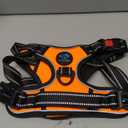 PHOEPET Reflective Dog Harness Large Breed Adjustable No Pull Vest with with Handle 2 Metal Rings 3 Buckles [Easy to Put on & Take Off](L, Orange)