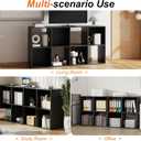 Sweetcrispy 8 Cube Storage Organizer - Open Cube Bookshelf with 4 Removable Back Panels, Display Storage Bookcase for Living Room, Bedroom, Entrance Hall, Home Office47.7" L11.6" W24" H, Black