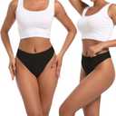 High Waist Postpartum Underwear & C-Section Recovery Maternity Panties Cotton Thongs For Women 6 Pack (Black, XXXL)
