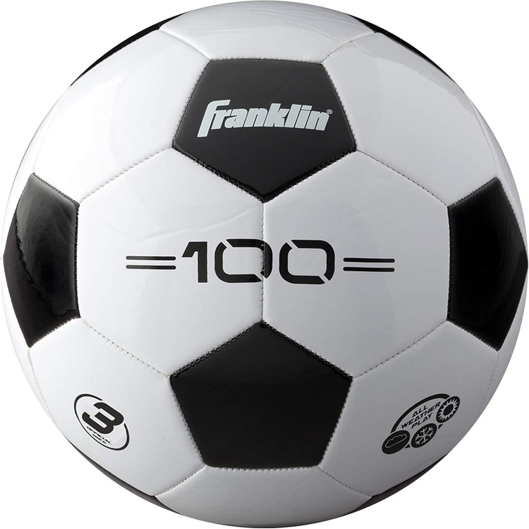 Franklin Sports Soccer Balls - Youth & Adult - Sizes 3 - Single & Bulk Packs - Black & White