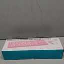 Wireless Keyboard and Mouse Combo, Retro Typewriter Keyboard with Round Keycaps, 2.4GHz USB Cute Wireless Keyboard Mouse for Computer, Desktop, Laptop and Computer (Black-Colorful)