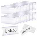100 Pcs Wire Shelf Label Holder with Paper Inserts, Compatible with 1-1/ 4 Inch Shelves, Plastic Shelf Tags for Wire Shelving Label Clips with Label Paper Removable Wire Rack Label Holder Display Clip