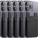 BIAJIYA Card Holder for Back of Phone, Pouch Silicone Wallet Sleeve Pocket Stick-on ID Credit Card for All Smartphones,Set of 2