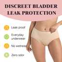 Absorbent Incontinence Underwear for Women Washable Urinary Leak Proof Brief Cotton 56 ML for Maternity Postpartum (Beige XL)