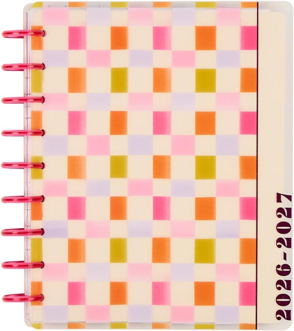 Happy Planner Disc-Bound Planner July 2026June 2027, Includes 3 Extra Months and 2 Sticker Sheets, Classic Size, 7" x 9.25", Horizontal Layout, Sunshine Blooms