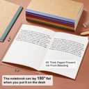 Feela 56 Pack Composition Notebooks Bulk, Kraft Cover Lined Blank College Ruled Composition Travel Journals with Jewel Tone Spines For Women Students, 60 Pages, 8.3x 5.5, A5, 8 Vintage Colors