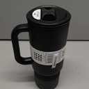 Ello Port 30oz Tumbler with Carry Loop & Integrated Handle | Vacuum Insulated Stainless Steel Reusable Water Bottle Travel Mug | Leak Proof Lid | Flexible Straw | BPA-Free | Dishwasher Safe | Black