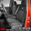 Rough Country Neoprene Seat Covers for Chevy Silverado & GMC Sierra 1500 (2019-2026) w/Rear Seat Storage & Cup Holder - Waterproof & UV Resistant, Foam Padded, Front & Rear Row Cover Set