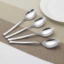 12-Piece Dessert Spoons, Stainless Steel Small Spoon