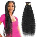 Super Wave Bulk Human Hair For Braiding 100% Unprocessed Brazilian Virgin Human Hair Extensions Bundles for Braiding Micro Human Braiding Hair(24inch, Natural Black)