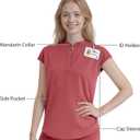 Scrubs for Women Set, Sleeveless Stand-Up Collar Medical Nurse Uniform Top and Jogger Pants, 8 Pockets, L