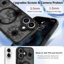 OOK Black Case Design for iPhone Air Case, Compatible with MagSafe, Cute Sunflower Floral Blooms Design Frosted Shockproof for Women Girls Magnetic Phone Cover - Black Flower