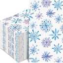 80Pcs Christmas Snowflake Guest Napkins Disposable Blue Purple Snowflake Paper Napkin Xmas Decorative Dinner Hand Napkin Towel for Christmas Winter Holiday Party Supplies, 13 x 15.7 inch