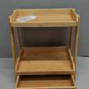 Lyellfe 2 Tier Bamboo Makeup Organizer, Bathroom Counter Organizer with Drawer, Multi-purpose Cosmetic Perfume Display Stand for Skincare, Lipstick, Jewelry, Brush, Easy Assembly