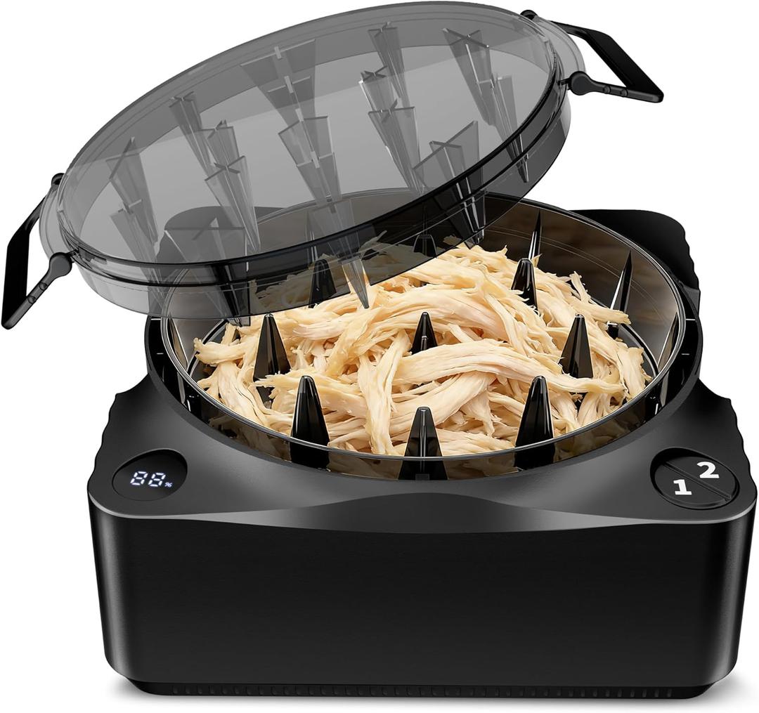 Electric Chicken Shredder for Tacos & Salads,USB Rechargeable Cordless Meat Shredder Tool Twist with 2 Timer Modes for Chicken,Beef,Pork,Suitable for Home Cooking