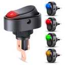 Nilight 5PCS LED Lighted Rocker Switch 12V Illuminated ON Off Toggle Switches 30A 3Pin SPST Oval Shaped 12mm Hole Red Yellow Blue Green for Car Truck RV Motorcycles Marine Boats