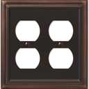 Amerelle Continental Double Duplex Cast Metal Wallplate in Aged Bronze