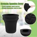 BTSKY 3Pcs Black Round Trash Can Cover 32 Gallon Stretch Spandex Trash Can Covers Outdoor Decorative Trash Bin Covers for Outside Wedding Parties Commercial Fundraiser Decor