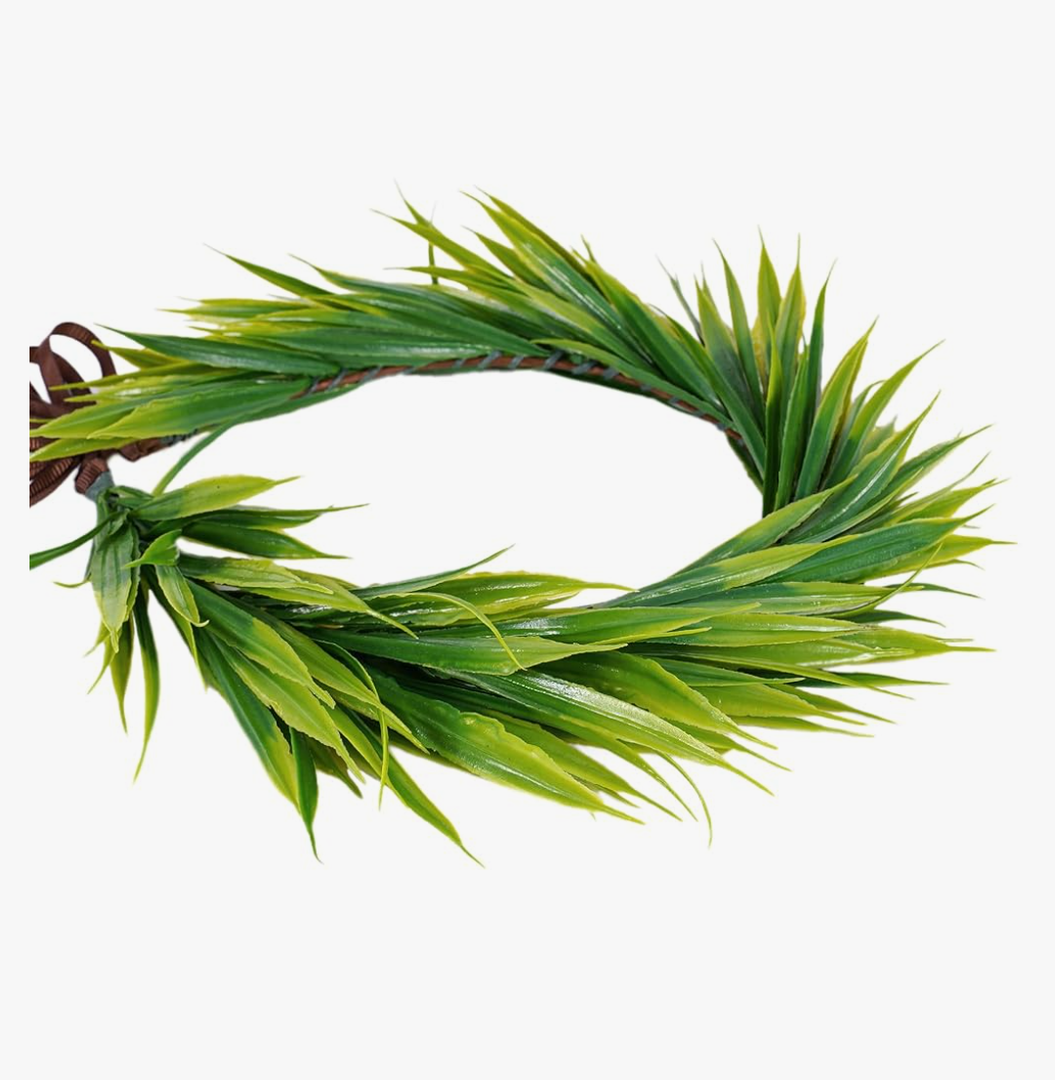 Hawaiian Leaf Lei Crown Headband - Artificial Tropical Green Leaves Headpiece for Girls Women Hawaii Decor Beach Luau Party Costume Accessories