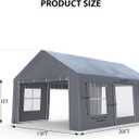 13x20FT Heavy Duty Portable Garage, Waterproof Carport with 5 Roll-Up Ventilated Windows & Removable Sidewalls, Garage Tent Shelter with 220G PE Tarp Cover for Temporary Paint Booth, Boats&Pickups