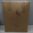 Dimmable Floor Lamp with 3 LED Edsion Bulbs, Farmhouse Tall Standing Lamp for Living Room, Modern Gold Tree Floor Lamp, Bright Vintage Pole Light with Cage Shades for Bedroom Home Decor