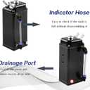 RULLINE Oil Catch Can Square Shape Aluminum Reservoir with Breather Filter 500ML Black