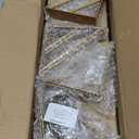 BAYKA Floating Shelves for Bedroom Decor, Wall Shelves for Storage, Wall Mounted Rustic Wood Floating Shelf for Books,Corner Shelf for Bathroom,Kitchen,Living Room (Black and Gold Set of 4)