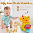 Baby Elephant Musical Crawling Toy with Lights, Sounds, Blowing Ball, Infant Sensory Toys, Birthday Gifts for Kids Boy Girl 3 4 5 6 7 8 Years (Yellow)