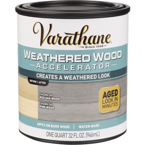 Varathane 313835 Weathered Wood Accelerator, Quart, Gray