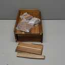 Idefair Acacia Wood Tea Box Organizer Storage Box with 5 Wooden Coasters, Tea Bags Organizer Chest Storage with Drawer, Tea Bag Box for Coffee Teabgs Countertop Display