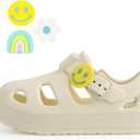 Toddler Wide Toe Box Sandals For Boys & Girls,Children's Closed Toe Water Sandal with Adjustable Strap (Beige), Size: 9-9.5 Toddler