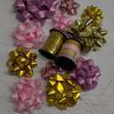 WRAPAHOLIC 16 Pcs Gift Bows Assortment - 14 Multi Colored Assorted Size Gift Bows(Pink, Gold), 2 Crimped Curling Ribbons, Perfect for Holiday, Party (Pink & Gold -16 Pcs)